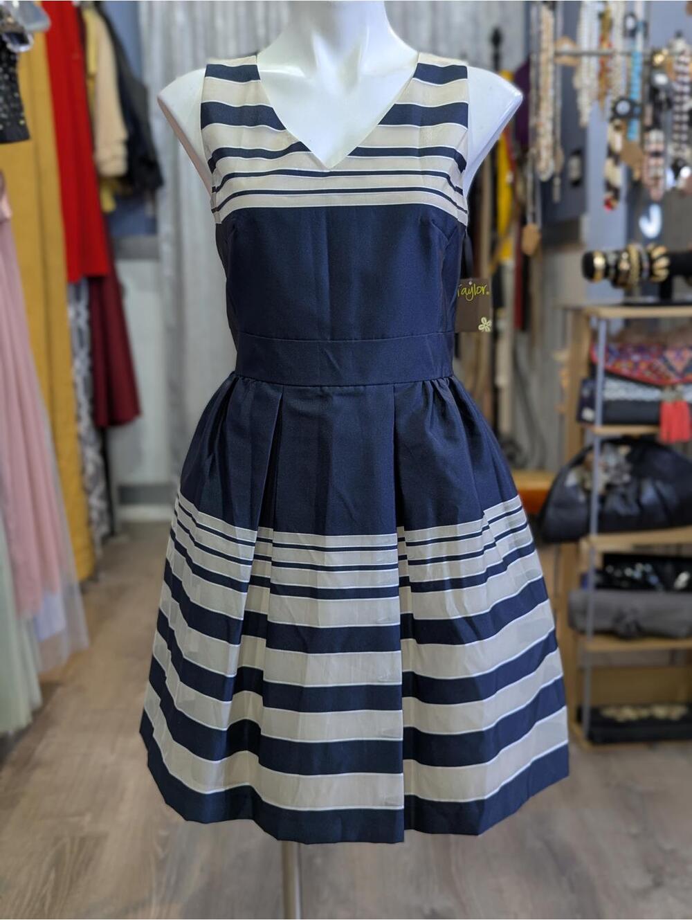 Taylor Blue Striped Dress
